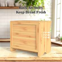 Natural Bamboo Vintage Bread Box, Farmhouse Corner Bread Bin Storage Organizer For Kitchen Counters, Durable Solid Bamboo Holder For Homemade Bread & Toast, Air-Tight Seal Preserves Freshness, Space-Saving Design, Ideal Farmhouse Kitchen Decor & Stylish Storage # BambooDecor # KitchenStyling - Hai lớp - Xem 6