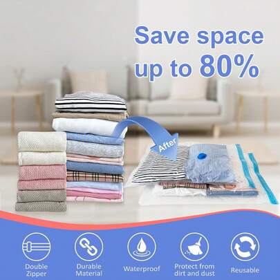 [Space-Saving Storage Bags] Space-Saving Vacuum Storage Bags | Compression Sealed Bag For Clothes, Bedding, Pillows, Quilts, Blankets Vacuum Storage B