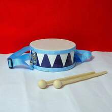 6/8-Inch Wooden Drum Set With Adjustable Strap, 2 Drumsticks, And Musical Sensory Experience - Perfect Gift - Multicolor - View 10