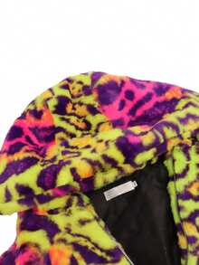 Men's Colorblock Fleece Hooded Short Jacket, Autumn/Winter