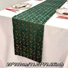 1pc 11.02*108.27inch Christmas Snowman & Christmas Tree Decorative Table Runner, Suitable For Christmas Dining Table Decor, Kitchen, Dining Room Daily Use, Theme Party Decoration, Holiday And Special Event Celebration - Solid Color - View 10