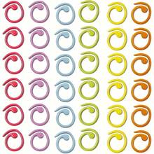 18/36/72/108 件随机颜色金属针迹标记螺旋形钩针标记环多色钩针锁定标记用于针织和钩编（多色） - 彩色 - 查看 2