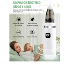 ASPIRADOR 2 EN 1.  NASAL Y OIDO/ ASPIRADOR NASAL ELECTRICO INFANTIL SACA MOCOS LIMPIADOR/ IRRIGADOR NASAL ELÉCTRICO, SACA MOCOS PARA 3 CABEZALES. DE FACIL USO, PRACTICO PARA EL HOGAR. UTENCILIO PARA LIMOIEZA NASAL IDEAL PARA NIÑOS Y ADULTOS. - Blanco - Ver 2