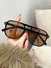 Óculos de Grau de Duplo Feixe Quadrado, Armação Larga Emagrecedora Sobremoldada, Armação de Óculos para Homens, Acessórios de Óculos