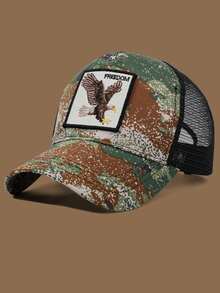 1 chiếc mũ lưỡi trai Unisex có miếng vá thêu hình đại bàng, phù hợp cho trang phục thường ngày và thể thao - Nhiều màu - Xem 3