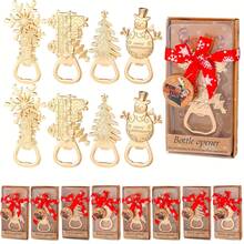1 Set Abridor de botellas navideño - 4 diseños festivos (árbol de Navidad, muñeco de nieve, copo de nieve, tarjeta de regalo) - Material de metal duradero, tanto decoración navideña como accesorio práctico de bar, adecuado para el hogar, fiestas, regalos - No se necesita electricidad, suministros para fiestas, artículo esencial para bar en casa, decoración de temporada, abridor de botellas de alta calidad, estructura resistente, utensilio de cocina, planificación de fiestas, decoración navideña