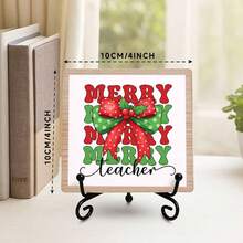 Panneaux décoratifs et plaques "Joyeux professeur", nœud de Noël pour professeur - Décoration de bureau mignonne pour femmes, décoration de bureau pour femmes, décoration de bureau bohème, décoration murale esthétique, cadeaux uniques pour femmes, décoration de bureau - Idéal pour la salle de classe et Noël