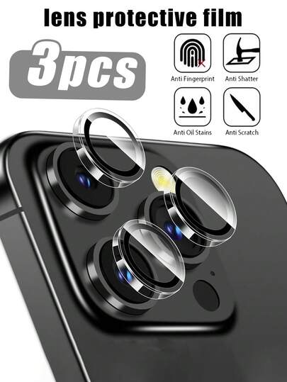 3 Pieces Camera Lens Protective Film Set Compatible With Iphone 17 Pro Max/Compatible With Iphone 17 Pro/17/17AIR/16 Pro Max/16/16 Pro/16 Plus/15/14/13/12/11 Camera Lens Protective Case, Top-Rated 9H+ Shatterproof Tempered Glass, [15-Feet Military-Grade Protection], 1-Second Automatic Installation, Invisible Fit - Clear Applicable To Daily Shield, Office, Home Lens Protector Phone Camera Cover Waterproof Shockproof Anti-Fall Scratch Resistant