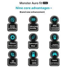 Monster XT02 真无线蓝牙耳机，带主动降噪功能，轻巧入耳式音乐、游戏和运动耳机（中文包装） - 白紫 - 查看 9