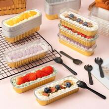 60Pcs Mini Loaf Pans Wit Li And Spoons Aluminum F Ing Pans Rectangle Mini Cake Pans Wnie Ing Cups  S Party Gold