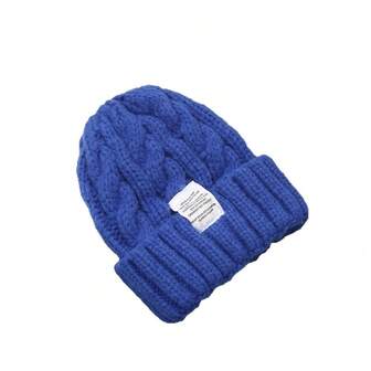 秋冬针织帽，带保暖内衬，百搭，美观，韩版，大头围，温暖的麻花针织帽