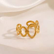 New 18K Stainless Steel Fashion Ring, The Opening Design Can Be Adjusted In Size - 5 - View 6