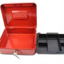 Portable Lockable Cash Box Deposit Slot Petty Cash Money Box  With 2 Keys - default - View 5