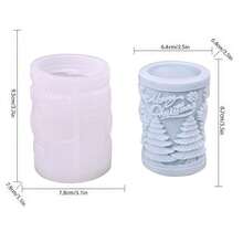 Moules en silicone thème de Noël - Moules en silicone pour sapin de Noël, renne, bonhomme en pain d'épices, moules en forme de cylindre de Noël DIY amusants pour résine, projets artistiques, moules à savon, moules de pierre d'aromathérapie cylindrique DIY Décoration, blanc, outil d'artisanat pour la fabrication de bougies 1 pièce Décorations de Noël Pyjamas de Noël Cadeaux de Noël Décoration de Noël