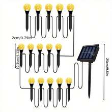 أضواء حديقة شمسية، أضواء ممر شمسية LED، إضاءة منظر طبيعي خارجية، ذات قاعدة مصباح على شكل مخلب، مناسبة للحديقة والمروج والحفلات وأعياد الاستقلال والميلاد والزفاف - متعدد الألوان - مشاهدة 4