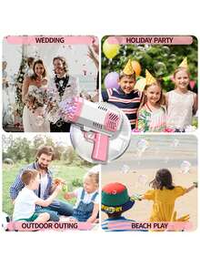 40-Hole Gatling Bubble Gun For Kids, Electric Bubble Machine, Bubble Blower Toy, One-Button Gatling Bubble Machine, Suitable For Indoor And Outdoor Use, For Boys And Girls (Batteries And Bubble Solution Not Included) - Multicolor - View 7