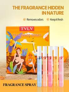 5pcs Gift Box Brazilian Perfume Spray, Limited Edition Portable Multi-Layer High Happiness State Spray, Containing Durable, Natural, Fresh And Charming Essence, Releasing Elegant Rio De Janeiro Vanilla, Coconut Flower, Fruity Citrus