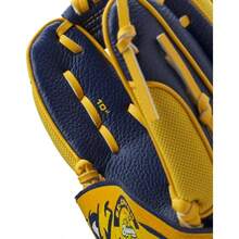 A200 Youth 10 Baseball Glove - 海軍藍/黃色 + 10 英吋 + 右手投擲 - 查看 8