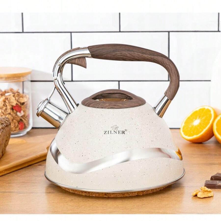 CZAJNIK METALOWY Z GWIZDKIEM ZILNER ZL-5701- 3 l - Beis - Ver 1
