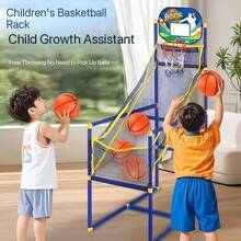 Basketball Hoop Children's Toy, Indoor And Outdoor Basketball Shooting Toy,  Comes With Two Balls + Air Pump, Suitable For Indoor And Outdoor Use, Children's Favorite Holiday Gift - 寶藍色 - 查看 4