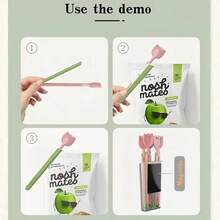 5pcs + Storage Box Tulip & Carrot Magnetic Sealing Clips, Shaped Food Packaging Clips, Storage Box, Snack Bag Airtight Moisture-Proof Sealing Clips - Multicolor - View 12