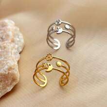 New 18K Stainless Steel Fashion Ring, The Opening Design Can Be Adjusted In Size - 15-dorado - View 3