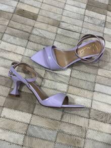 Low Heel Sandal With Leaf Toe - Lila Púrpura - Ver 1