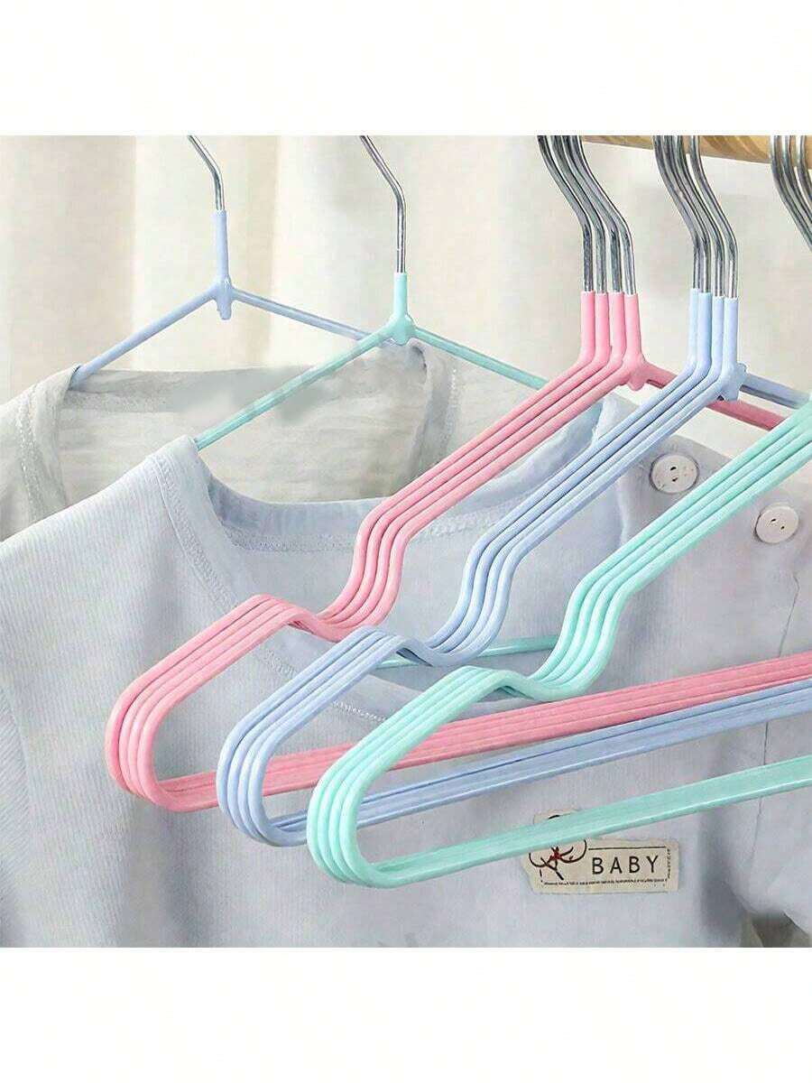 20/10 Pieces Baby Hangers, Children's Clothes Drying Racks, Durable Anti-Slip Drying Racks, Suitable For Bathrooms, Bedrooms, Closets, Wardrobes, Family, Dormitory Storage Organization, Made Of High Manganese Steel Core, Dipped Plastic Anti-Slip Surface, Excellent Anti-Slip Process