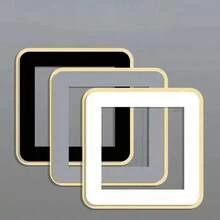 1件简约奢华风格开关面板，采用优质亚克力材质，超窄边框设计，尺寸：86mm x 86mm，适用于开关、开关照明装饰套件和插座。