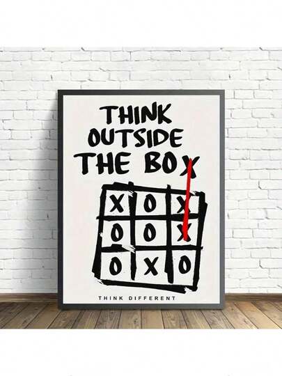 1PC Think Outside The Box" Motivational Quote Canvas Art Print - Frameless Modern Wall Decor For Living Room, Bedroom, Office
