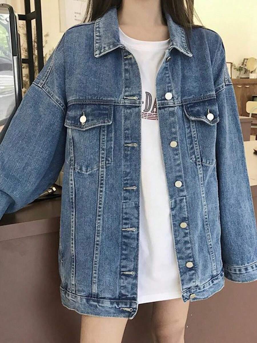 Women Denim Jackets & Coats - Blue - View 1