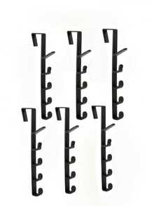 1pc/2pcs Multi-Function 5 Hooks Over The Door Hanger