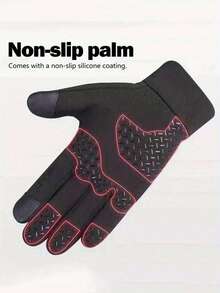 1 Pair Men's Outdoor Sports Equipment Cycling Gloves, Thermal Lined, Anti-Slip, Touchscreen, Suitable For Driving And Fishing In Autumn And Winter. - Multicolor - View 7