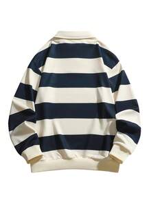 Men's Autumn Clothing: Men's Striped Polo Shirt With Collar, Striped Long Sleeve Shirt, Retro Style Men's Shirt, Men's Versatile Loose T-Shirt, Knit Polo Shirt, Shirt