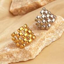 New 18K Stainless Steel Fashion Ring, The Opening Design Can Be Adjusted In Size - 6-prata - View 4
