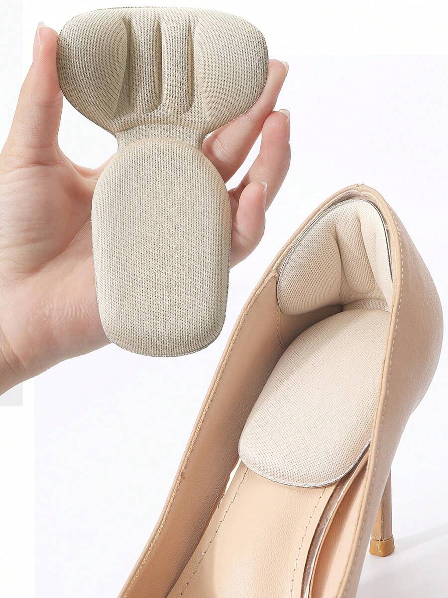 1 Pair/2 Pairs Heel Grips Liner Cushions Inserts For Loose Shoes, Heel Pads Snugs For Shoe Too Big Men Women, Filler Improved Shoe Fit And Comfort, Prevent Heel Slip And Blister Plain Basics Cute Plain / Plain Toe Plain Cute Plain / Plain Toe - 米色 - 查看 1