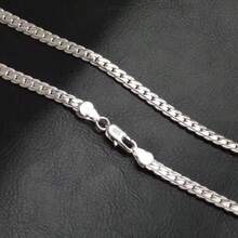 1 pieza Collar de cadena lateral de plata de ley S925, joya de moda, regalo para hombres