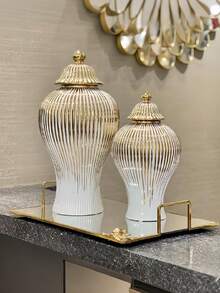 Europäischer Stil kreative minimalistische galvanisierte Goldkeramik Allzweckglas Vase, Hotel Dekoration, Hochzeit Heim Handwerkskunst minimalistische dekorative Accessoires, moderne Heimdekoration für Wohnzimmer und Schlafzimmer, zentrale Dekoration, Muttertags Geschenke, Abschlussgeschenke, Hochzeitsdekoration