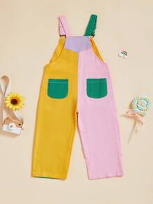 Tween Boys Denim Overalls & Jumpsuits - 黃粉綠 - 查看 2