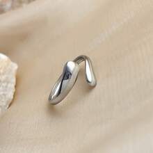 New 18K Stainless Steel Fashion Ring, The Opening Design Can Be Adjusted In Size - 3-prata - View 1