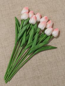 3 包郁金香人造花，适用于家居装饰、客厅和卧室装饰