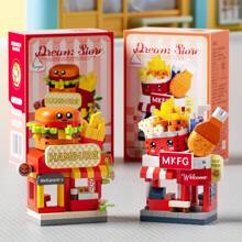 New Arrivals Mini City Street View Building Blocks Sets Dream Store Micro Small Particle Building Blocks Plastic Toys,Architecture Building Toys,Educational Toys,Coffee Shop/Burger Shop/Flower Shop/Drink Shop/Dessert Shop,Birthday Gifts/Decorations