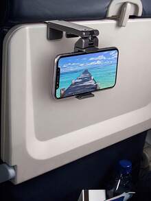 Flugzeug Handyhalterung, tragbarer Reiseständer Schreibtisch Flug faltbar verstellbar drehbar Selfie Halterung Zughalterung, Sitzhalterung, 360° drehbar multifunktional großer faltbarer Handy Tischständer - verstellbare Höhe, kompaktes Design, Flugzeugsitz, Hochgeschwindigkeitszug, Kofferraum, Küchenschrank kompatibel - robuste Kunststoffkonstruktion