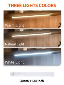 1pc USB Rechargeable LED Motion Sensor Light - Wireless, Three Tone Lighting, Warm/White Night Light For Kitchen, Closet, Hallway And Stairs, Room, Night Lighting, Computer Backlight, USB Gadget, USB Light Cabinet Lights