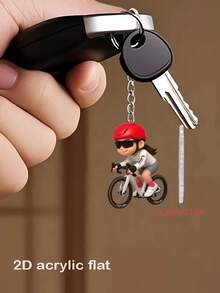 3/1 Cute And Fun Keychains For Cycling Boys And Girls, Made Of 2D Flat Acrylic Material, Suitable For Cycling Enthusiasts' Bag Accessories, Keychains, Car Keychains, Car And Home Decorations, Keychains, Perfect Gifts For Family And Cycling Enthusiasts