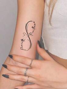 Custom Tattoo Design, Tattoos Phrases, Couples Tattoos Idea, Infinity Tattoo, Custom Tattoo Design, Personalised Couple Anniversary Gift, Custom Name Logo, Ready Logo, Personalized Name Logo, Tattoo For Couples, Gift For Lover, Tattoo For Lover - Multicolor - View 2