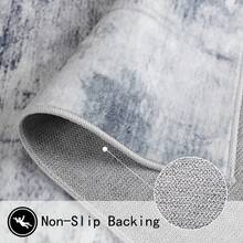 Abstract Area Rug - Washable Low Pile Carpet With Non-Slip Backing For Living Room, Bedroom & Dining Room | Modern Indoor Floor Rug - Xám - Xem 4