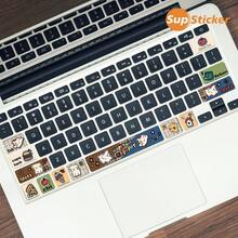 SUPSTICKER 1 pieza Tamaño: 10,18 x 11,99 cm Pegatina decorativa para teclado con patrón de animal de dibujos animados estilo INS, adecuada para el teclado de precisión de 13,3 pulgadas del Air. Hecha de material de vinilo autoadhesivo, se puede despegar y volver a aplicar según sea necesario. Sirve para embellecer el teclado del portátil y evitar arañazos. - Multicolor - Ver 7