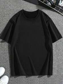 2025 Men New Summer White T-Shirt, Street Casual Poker Print Graphic Tee, Emo, 2000s Style - Black - View 3