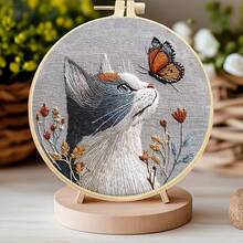 1 Bộ dụng cụ thêu thủ công mới, Bộ sưu tập mèo tự làm đơn giản dành cho người mới bắt đầu, Trang trí nhà cửa, Quà tặng Giáng sinh - Nhiều màu - Xem 7